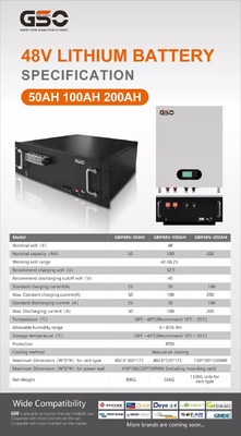 литий солнечной батареи Lifepo4 2.5Kwh 50ah перезаряжаемые 5000 раз