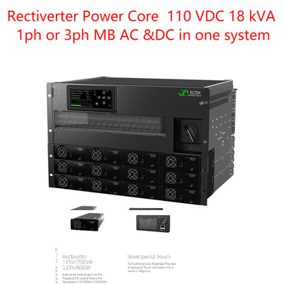 Eltek Rectiverter Power Core 110 В пост. тока 18 кВА 1-фазный или 3-фазный До 18 кВА перем. тока и 14,4 кВт 110 В пост. тока для гибридной системы телекоммуникаций