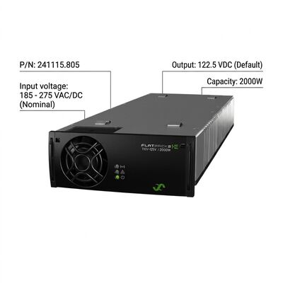 Выпрямитель Eltek Flatpack2 110V 2000 HE, номер детали: 241115.805, высокоэффективный источник постоянного тока для коммунальных подстанций