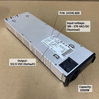 Выпрямитель Eltek Flatpack2 110V 2000 HE, номер детали: 241115.805, высокоэффективный источник постоянного тока для коммунальных подстанций