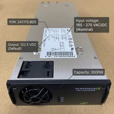 Выпрямитель Eltek Flatpack2 110V 2000 HE, номер детали: 241115.805, высокоэффективный источник постоянного тока для коммунальных подстанций