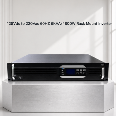 19 дюймовый 2U раковой инвертор 6KVA 4800W Чистая синусная волна 125VDC до 220VAC для приложений вне сети
