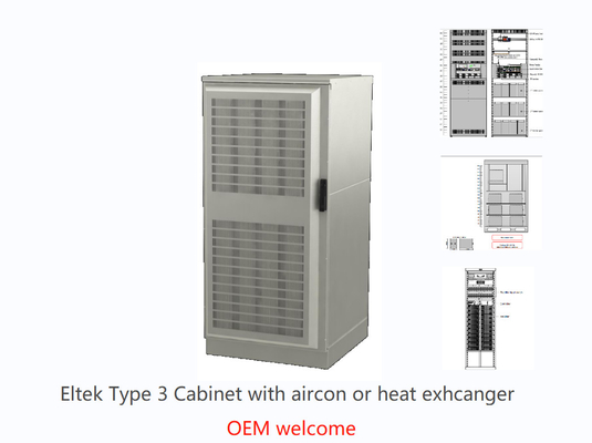 Тип 3 на открытом воздухе шкафы Eltek телекоммуникаций 1.2m 1.5m 1.8m с Aircon